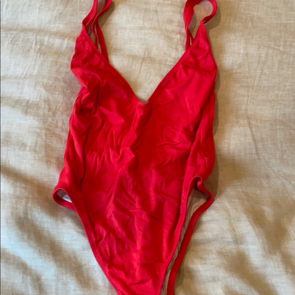 Solid and striped one piece